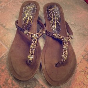 J Renee jeweled thong sandals